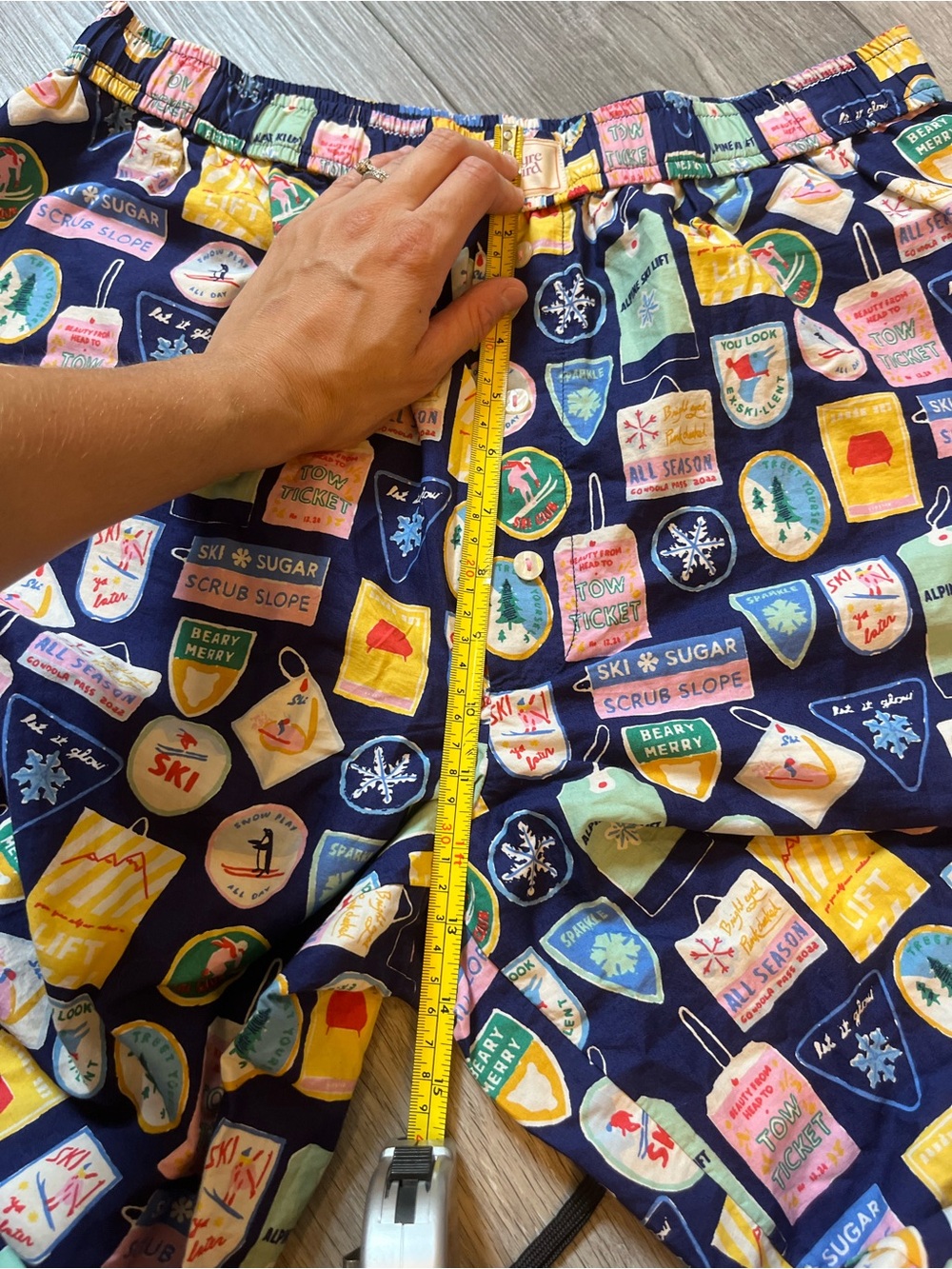 NWT Anthropologie Lyrebird "The Wren" Cotton Boxer Pj Emily Taylor Lift Ski M - Picture 9 of 12